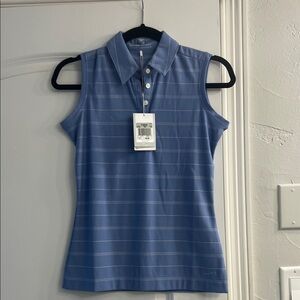 NWT Nike Women's Light Blue Sleeveless Polo Blouse
